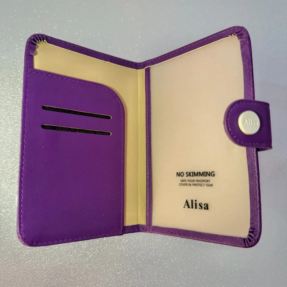 Purple Alisa RFID Passport Travel Bifold Wallet - Picture 2 of 7